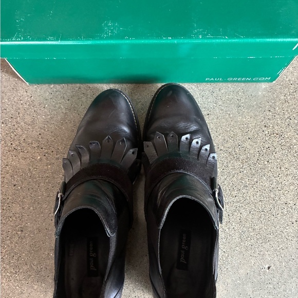 Paul Green Black Leather Ankle Boots - Picture 3 of 4